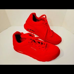 Skechers Street Uno Stand On Air Women's Sneaker Red Sneakers Sz 7.5